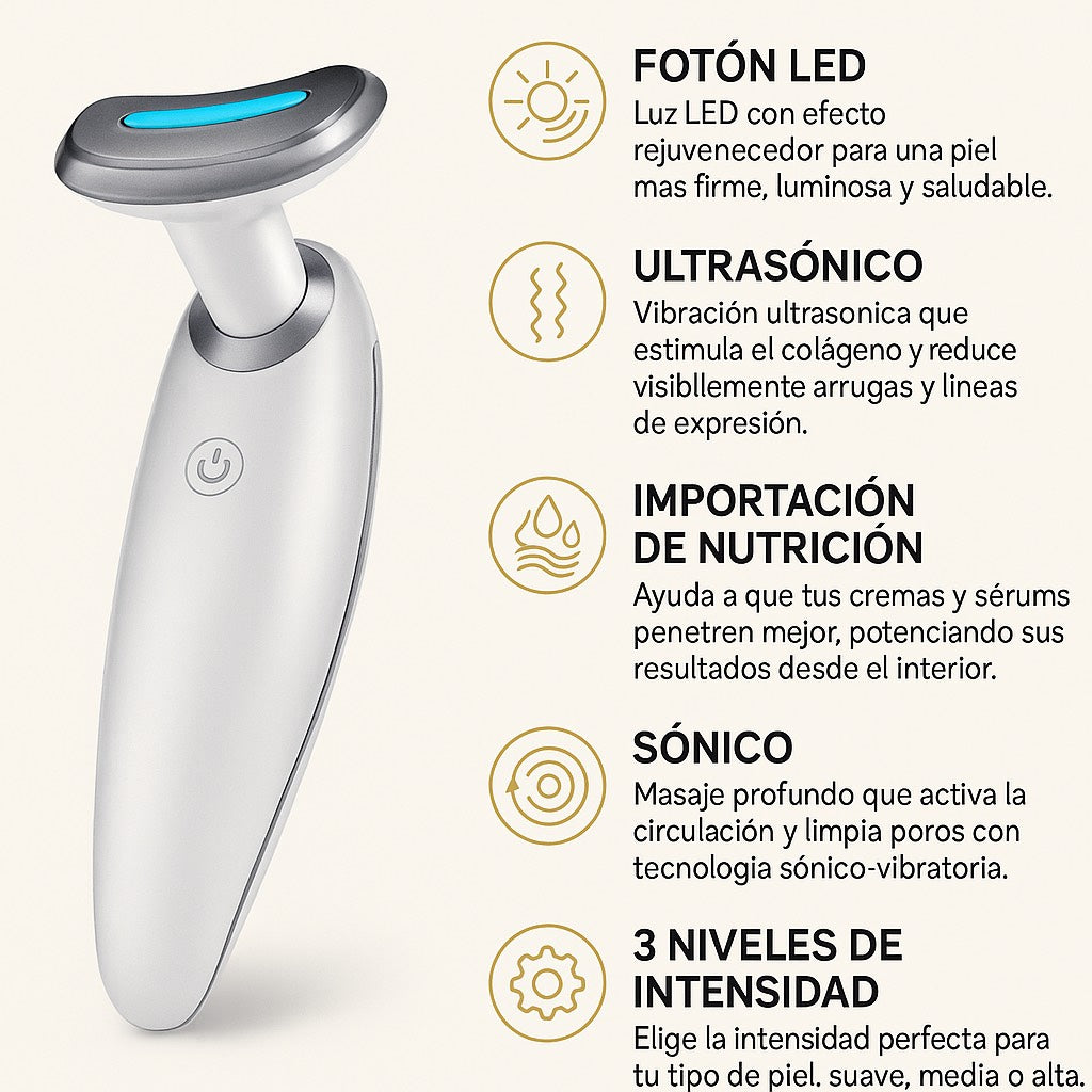 LiftaGlow™ – Masajeador Facial Reafirmante LED 7 en 1