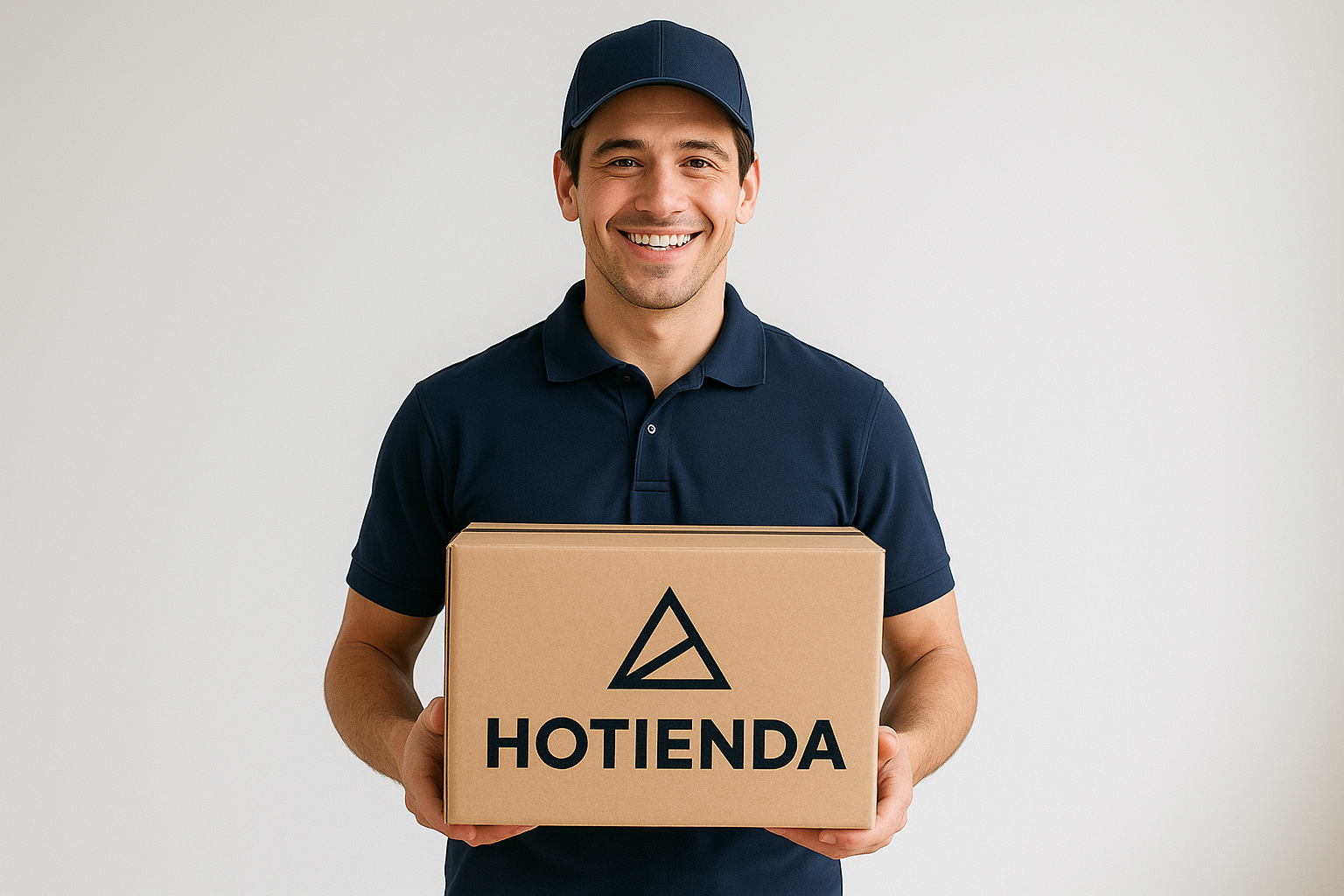 crea un repartidor que lleve un caja y en ella diga hotienda, y mi ligo es como un triangulo