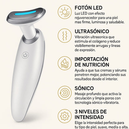 LiftaGlow™ – Masajeador Facial Reafirmante LED 7 en 1